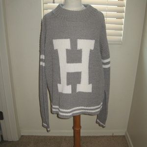 Hollister Womens Sweater - Gray/White Medium